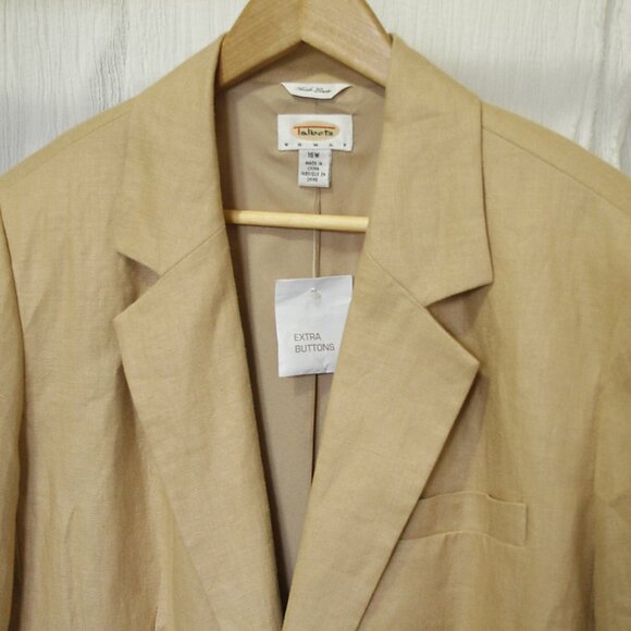 Talbots Linen Beige Blazer 16W New - Picture 5 of 6
